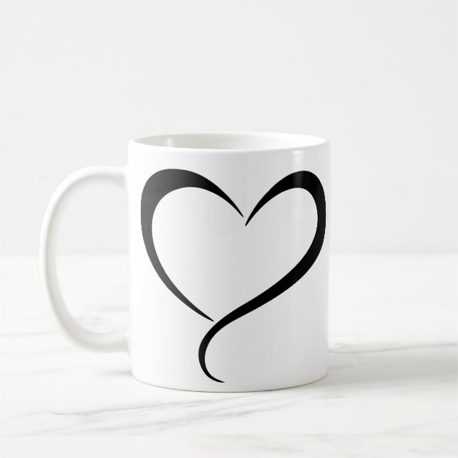 Schwarz-Herz-Clipbild Kaffeetasse (Links)