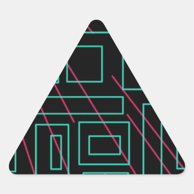 Schwarz-Hintergrund-Design Dreieckiger Aufkleber (Vorderseite)