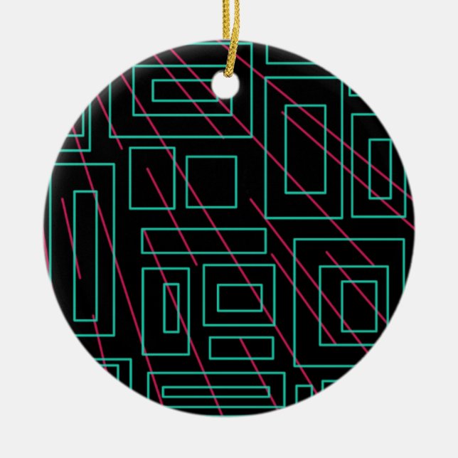 Schwarz-Hintergrund-Design Keramikornament (Vorne)