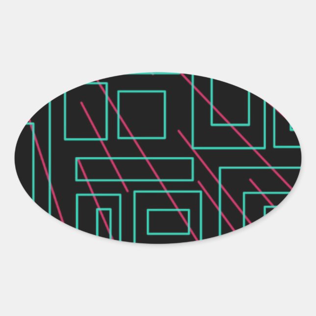 Schwarz-Hintergrund-Design Ovaler Aufkleber (Vorderseite)