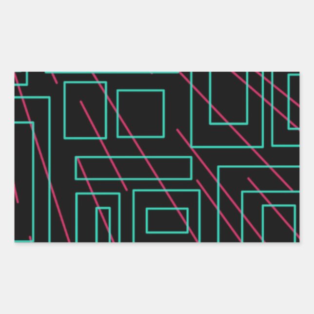 Schwarz-Hintergrund-Design Rechteckiger Aufkleber (Vorderseite)