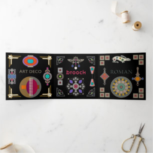 Schwarz-Hintergrund-Trifold-Karte Dreifach Gefaltete Karte