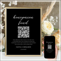 Schwarz | Honeymoon Fund QR Code Wedding Sign