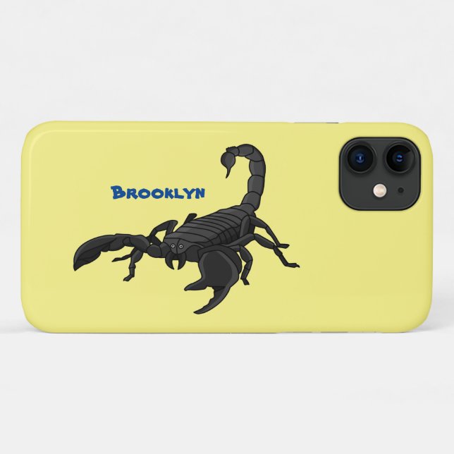 Schwarz-hungriges Skorpion Cartoon Illustration Case-Mate iPhone Hülle (Rückseite (Horizontal))