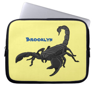 Schwarz-hungriges Skorpion Cartoon Illustration Laptopschutzhülle