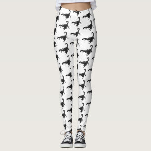 Schwarz-hungriges Skorpion Cartoon Illustration Leggings