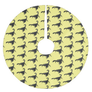Schwarz-hungriges Skorpion Cartoon Illustration Polyester Weihnachtsbaumdecke