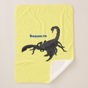 Schwarz-hungriges Skorpion Cartoon Illustration Sherpadecke