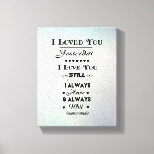 Schwarz I Liebe You - Canvas Print Leinwanddruck