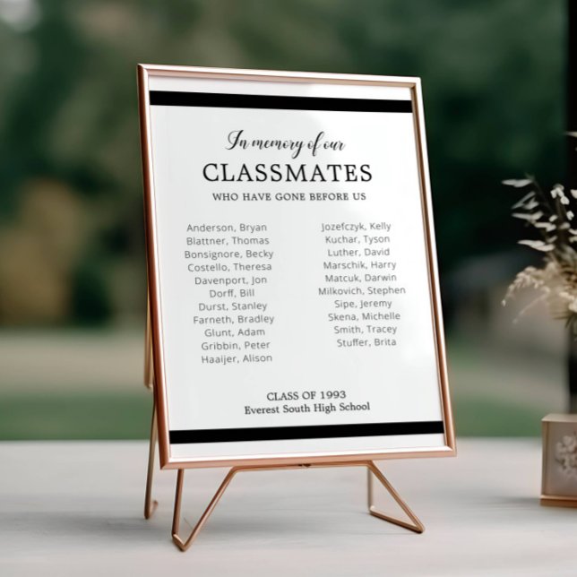 Schwarz im Gedächtnis unserer Klassenkameraden Wie Poster (Von Creator hochgeladen)