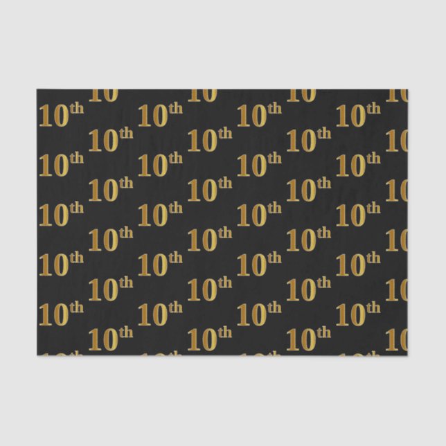 Schwarz, Imitate Gold 10. (10.) Event Tissue Paper Seidenpapier (Vorderseite)