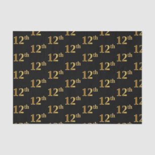 Schwarz, Imitate Gold 12. (Zwölftel) Event Tissue Seidenpapier
