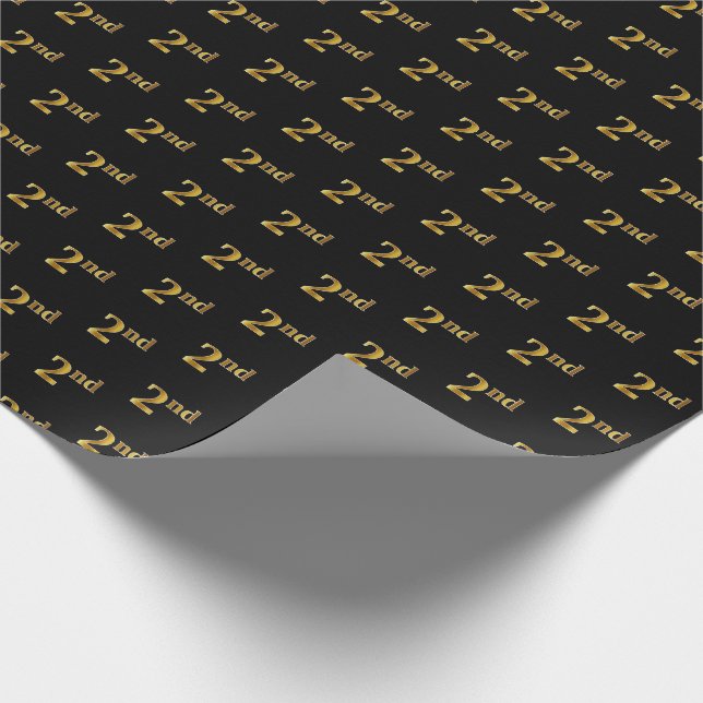 Schwarz, Imitate Gold 2. (2.) Event Wrapping Paper Geschenkpapier (Ecke)