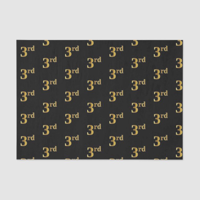 Schwarz, Imitate Gold 3. (3.) Event Tissue Paper Seidenpapier (Vorderseite)