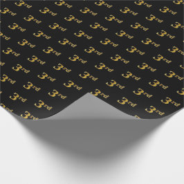 Schwarz, Imitate Gold 3. (3.) Event Wrapping Paper Geschenkpapier