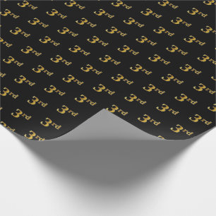 Schwarz, Imitate Gold 3. (3.) Event Wrapping Paper Geschenkpapier