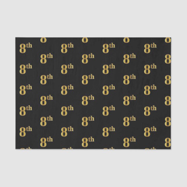 Schwarz, Imitate Gold 8. (Achte) Event Tissue Pape Seidenpapier (Vorderseite)