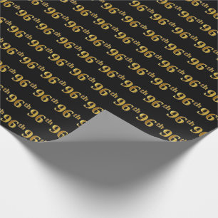 Schwarz, Imitate Gold 96. (Sechsundneunzig) Event Geschenkpapier
