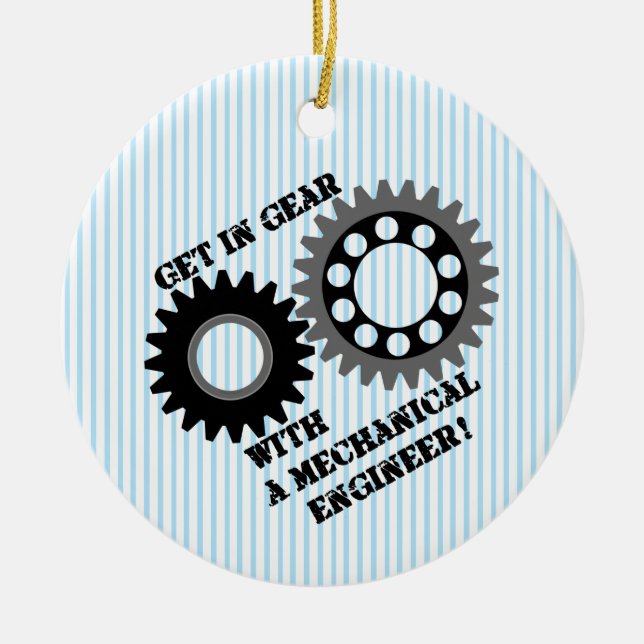 Schwarz in Gear Keramik Ornament (Vorne)