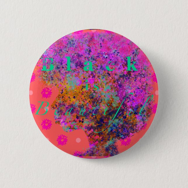 Schwarz ist schön button (Vorderseite)