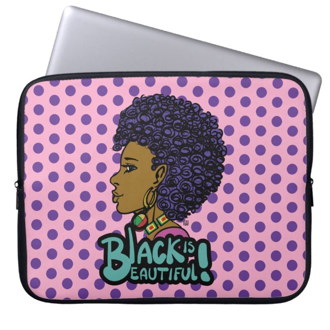 Schwarz ist schön laptopschutzhülle (Vorderseite)