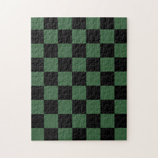 Schwarz-Jäger-Grün-Muster Puzzle