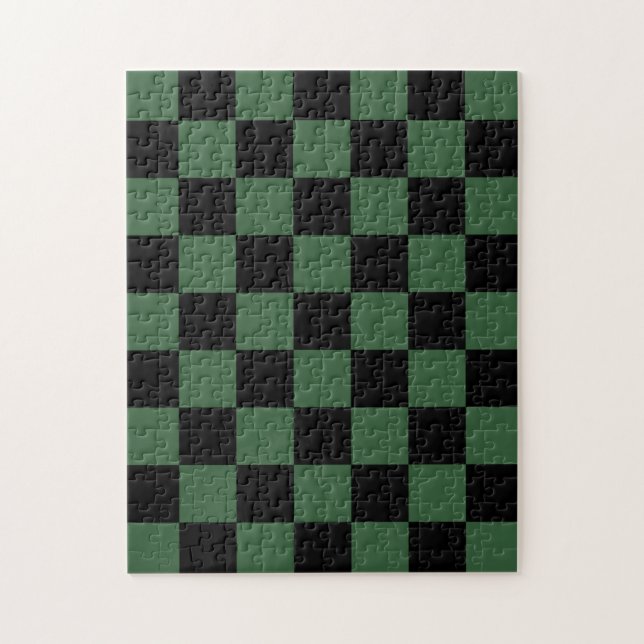 Schwarz-Jäger-Grün-Muster Puzzle (Vertikal)