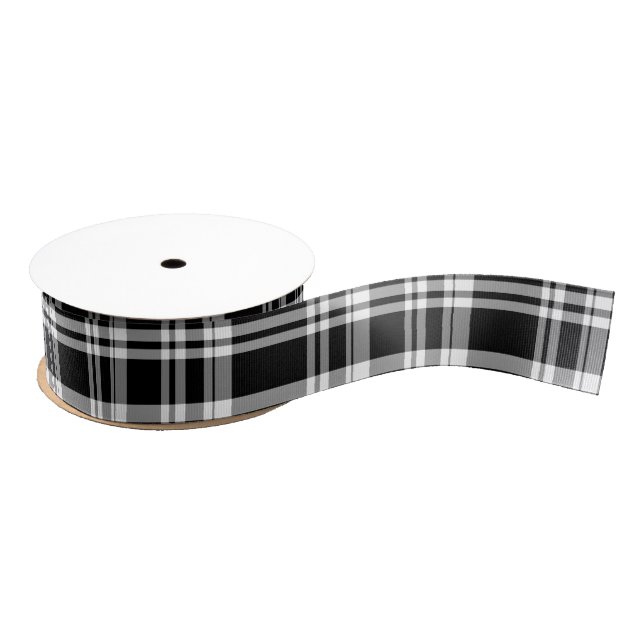Schwarz-Kariert Grosgrain-Ribbon Ripsband (Spule)