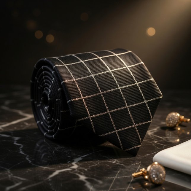 Schwarz kariert krawatte (Von Creator hochgeladen)