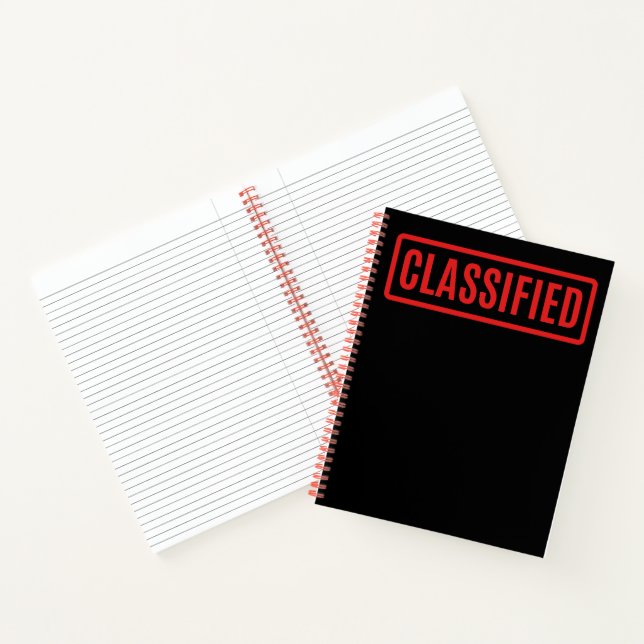 Schwarz klassifiziert notizbuch (Innenseite)