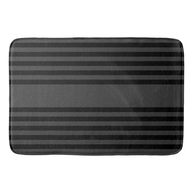 Schwarz-Kohle-Fünf-Streifen-Muster Badematte (Vorderseite)