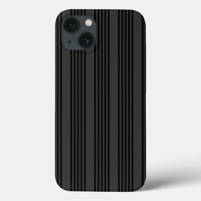 Schwarz-Kohle-Fünf-Streifen-Muster Case-Mate iPhone Hülle (Rückseite)