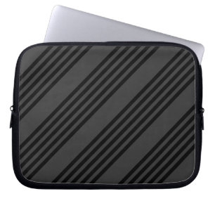 Schwarz-Kohle-Fünf-Streifen-Muster Laptopschutzhülle