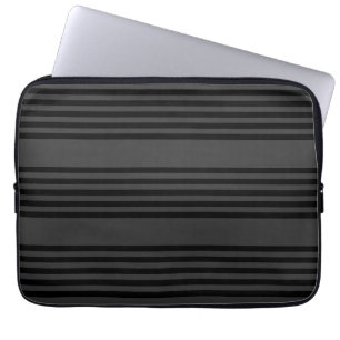Schwarz-Kohle-Fünf-Streifen-Muster Laptopschutzhülle