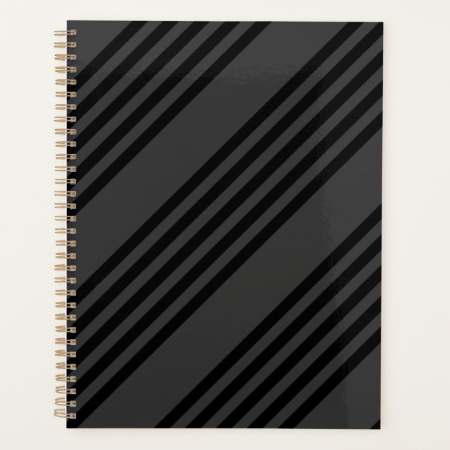 Schwarz-Kohle-Fünf-Streifen-Muster Planer (Vorderseite)