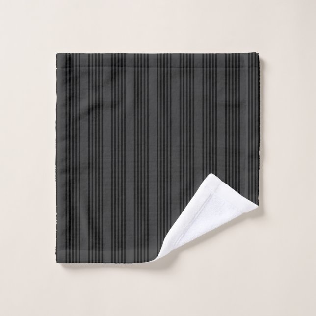 Schwarz-Kohle-Fünf-Streifen-Muster Waschlappen (Waschlappen)