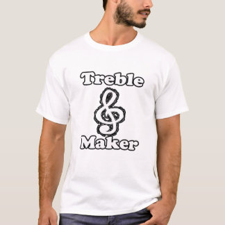 Schwarz-Kontur-Musik-Humor dreifachen Hersteller T-Shirt