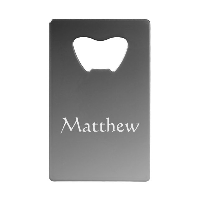 Schwarz Kreditkarten Flaschenöffner (Vorderseite)