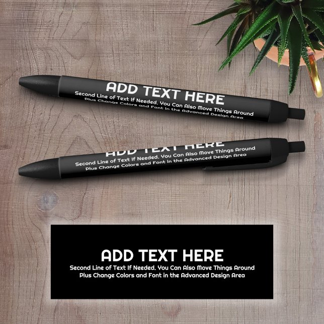 Schwarz kreieren Sie sich selbst - machen Sie es z Kugelschreiber (Personalized writing pens - Add your text and choose a background color)