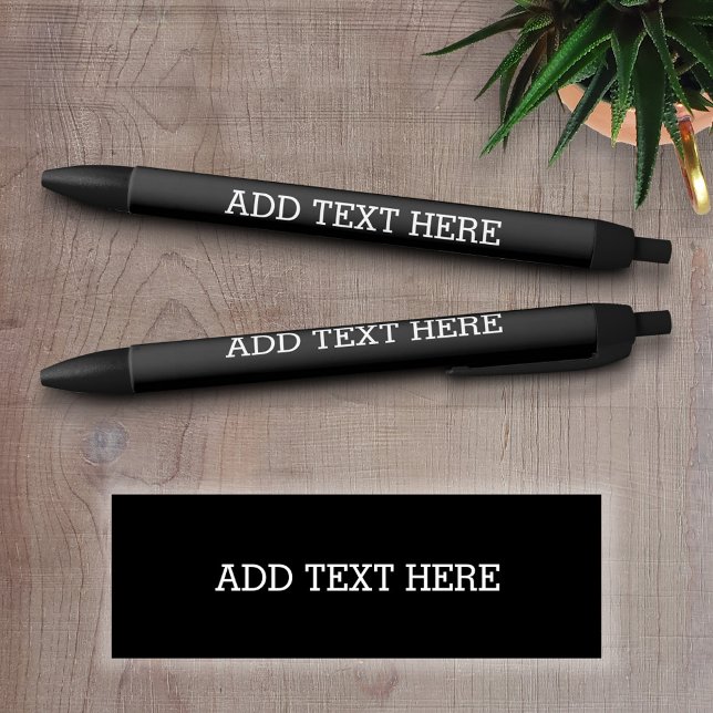 Schwarz kreieren Sie sich selbst - machen Sie es z Kugelschreiber (Personalized writing pens - Add your text and choose a background color)