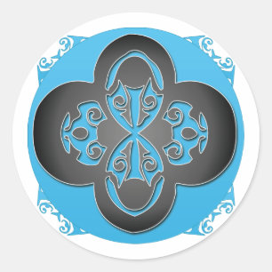 Schwarz-Kreuz-Aufkleber - kundenspezifisch Runder Aufkleber