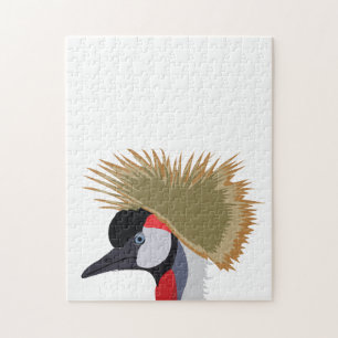 Schwarz Kronenkranich Vogel Puzzle