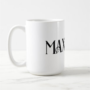 Schwarz kühne moderne Typografie Vorname Kaffeetasse