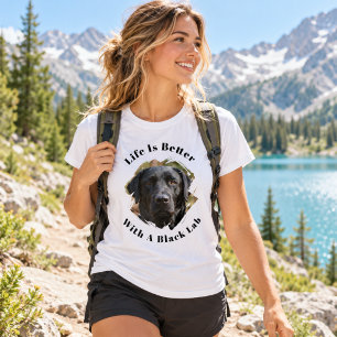 Schwarz Lab Foto Leben Ist Besser Frauen T-Shirt