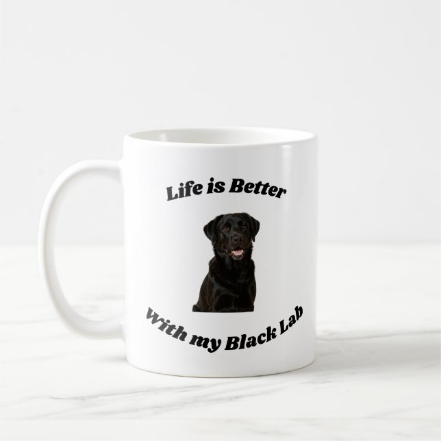 Schwarz Lab Retriever Tasse Geschenk (Links)