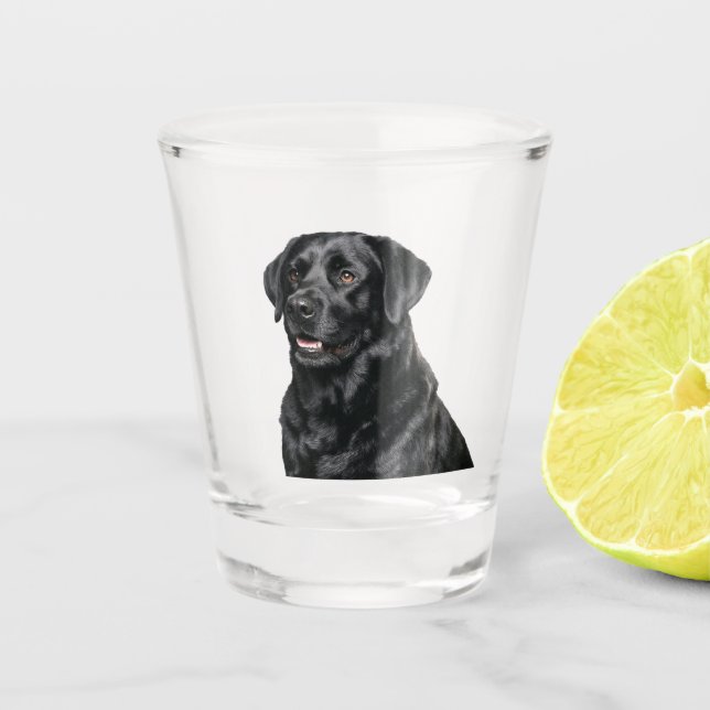 Schwarz Lab Schnapsglas (Vorderseite)