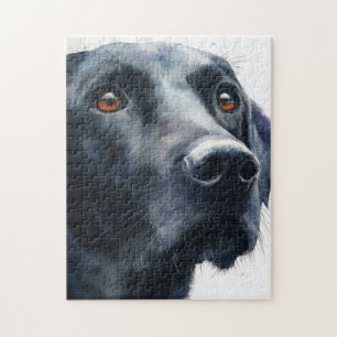 Schwarz Labrador Retriever Aquarell Puzzle