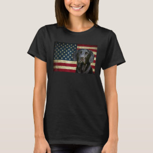 Schwarz Labrador Retriever Geschenke American Flag T-Shirt
