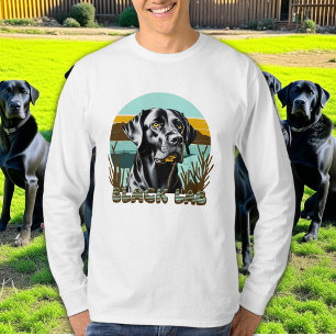 Schwarz Labrador Retriever Vintage-Text T-Shirt