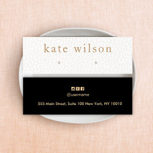 Schwarz-Leder-Ohrsteckerkarte